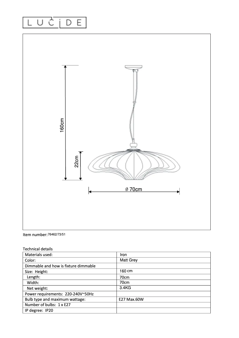 Page 1 de la notice Manuel utilisateur Lucide Jella