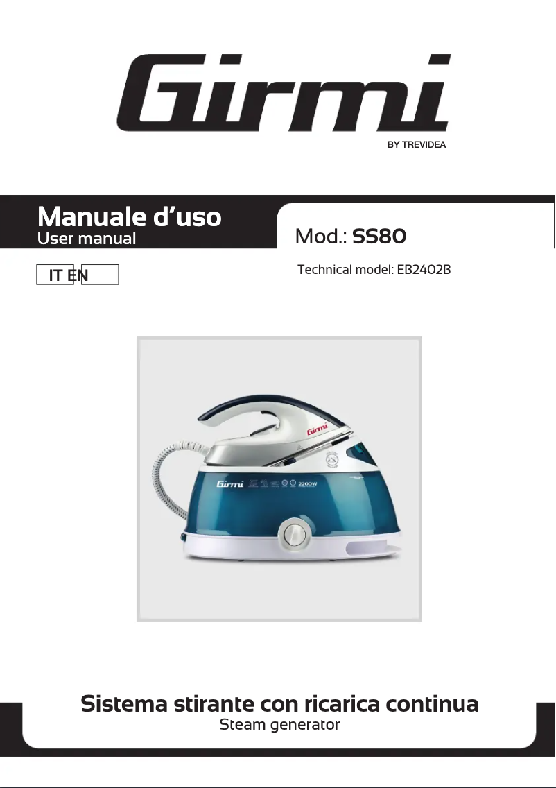 Page 1 de la notice Manuel utilisateur Girmi SS80
