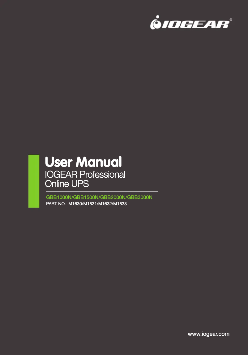 Image de la première page du manuel de l'appareil GBB2000N