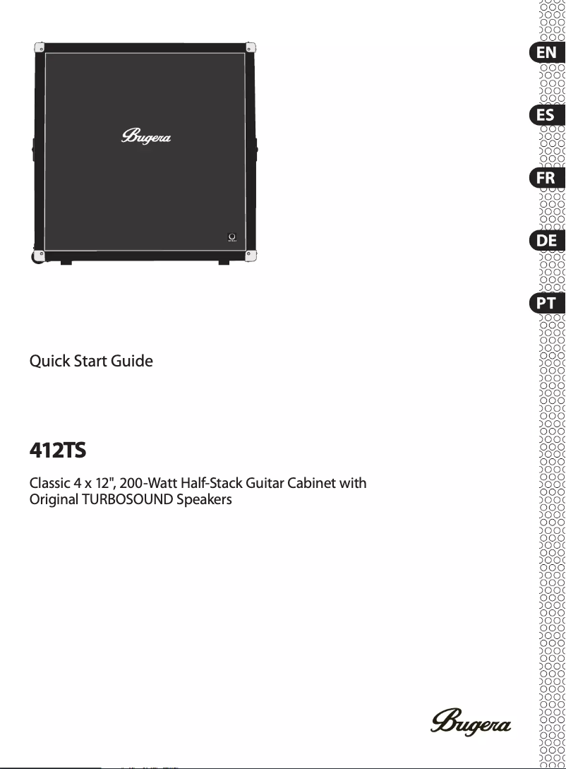 Página 1 del manual Guía de inicio rápido Bugera 412TS