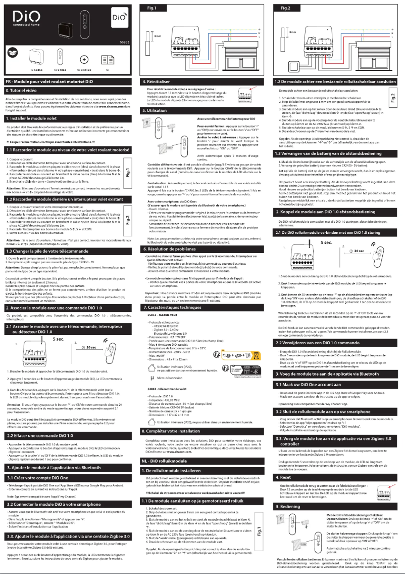 Page 1 de la notice Manuel utilisateur DiO 55853