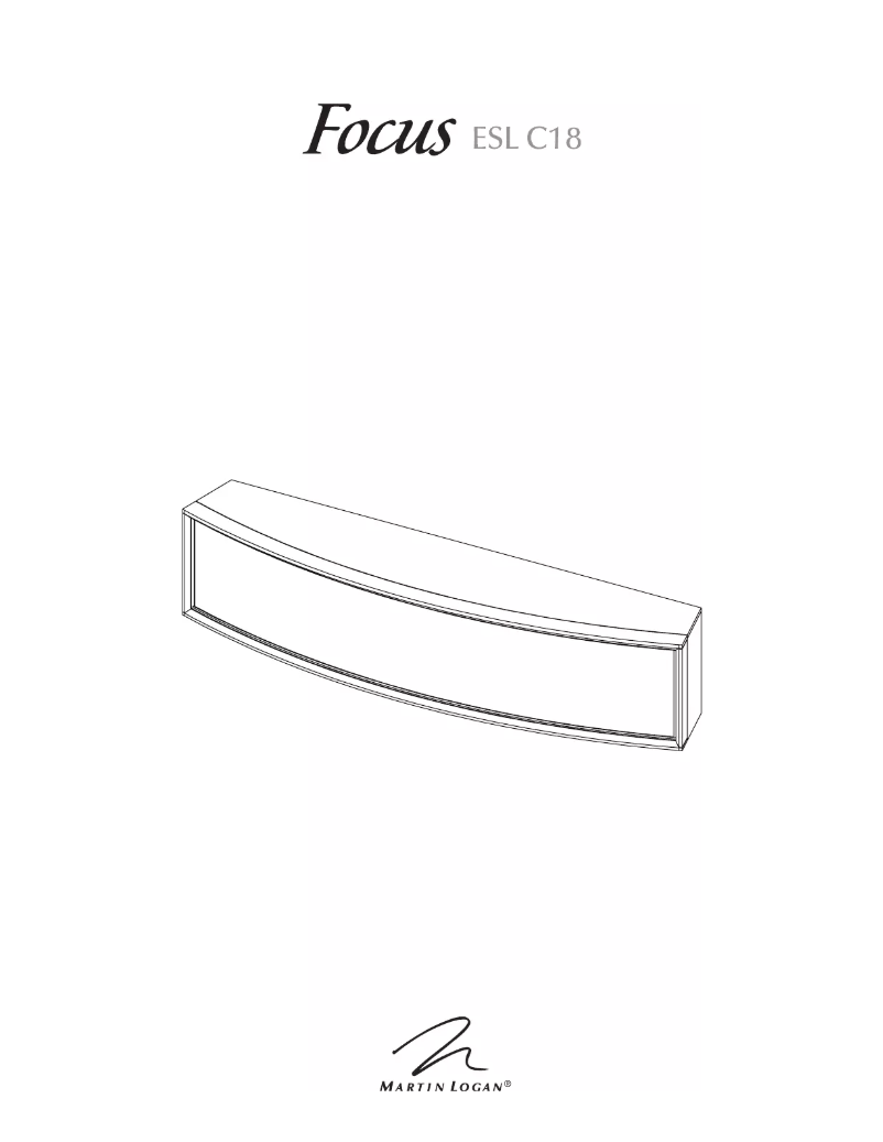 Page n°1 - Manuel utilisateur Martin Logan Focus ESL C18