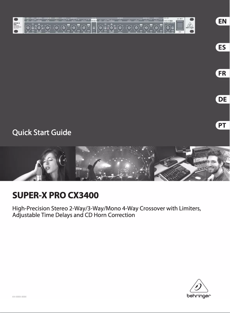 Page 1 de la notice Manuel utilisateur Behringer SUPER-X PRO CX3400