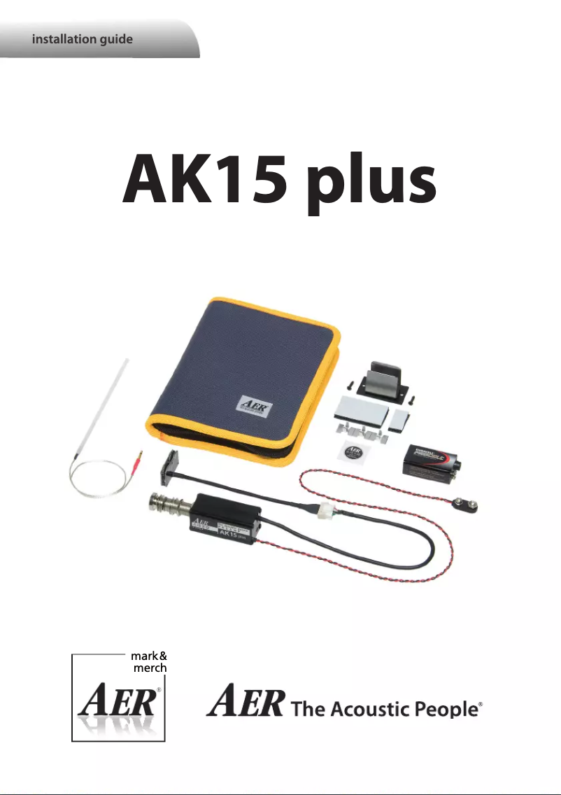 Page n°1 - Manuel utilisateur AER AK15 plus