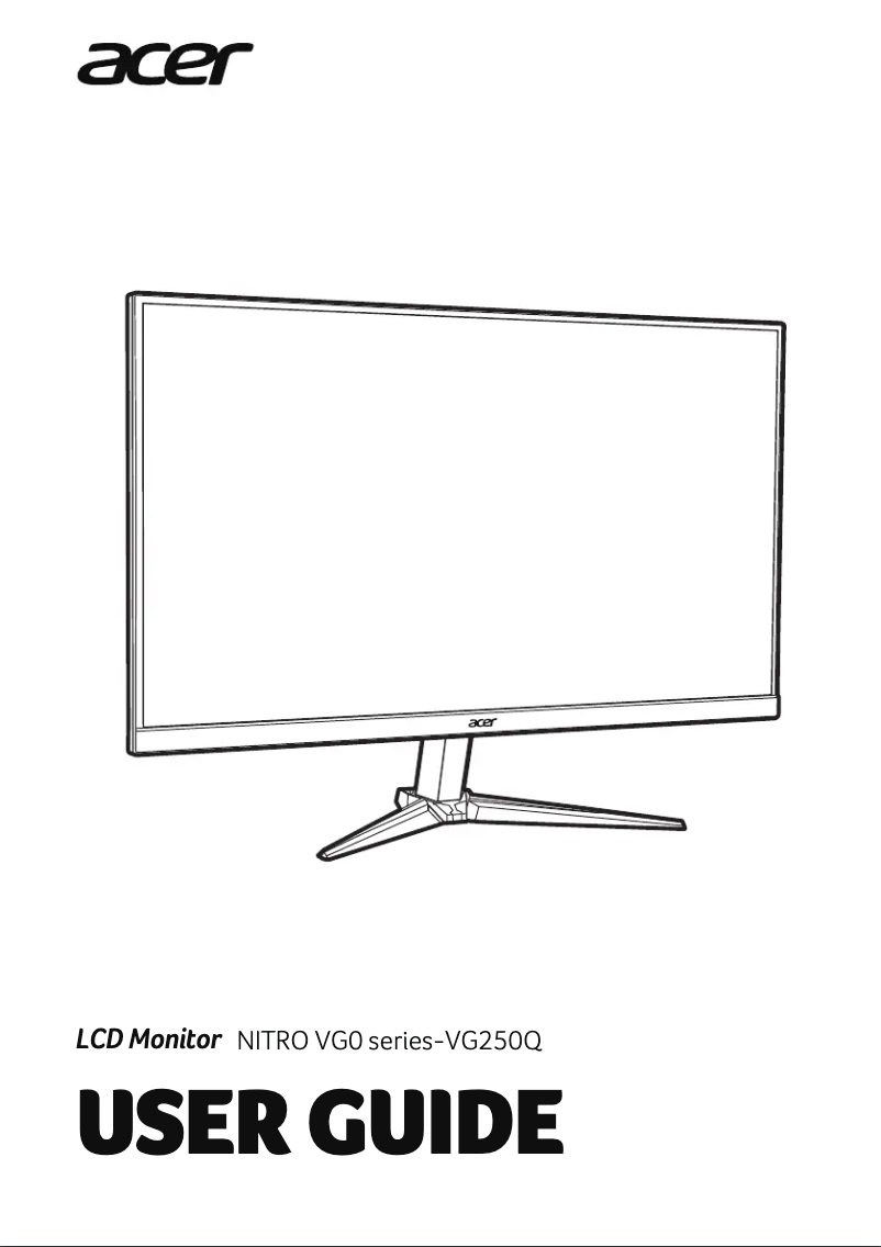 Page 1 de la notice Guide de démarrage rapide Acer VG250Q