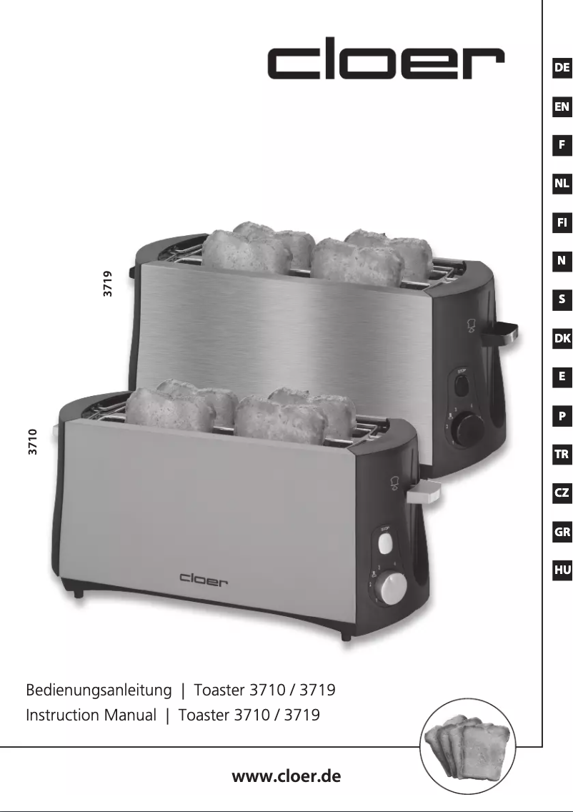 Page 1 de la notice Manuel utilisateur Cloer 3719