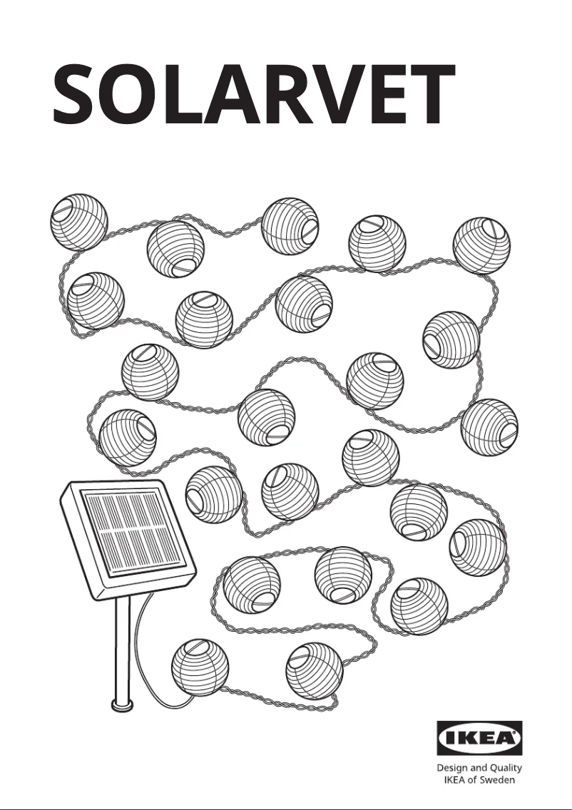 Page 1 de la notice Manuel utilisateur Ikea SOLARVET 605.738.97