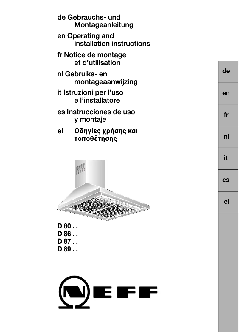 Page n°1 - Manuel utilisateur Neff D8962