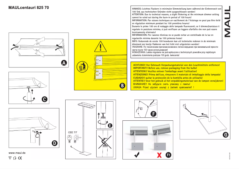 Page 1 de la notice Manuel utilisateur MAUL Centauri