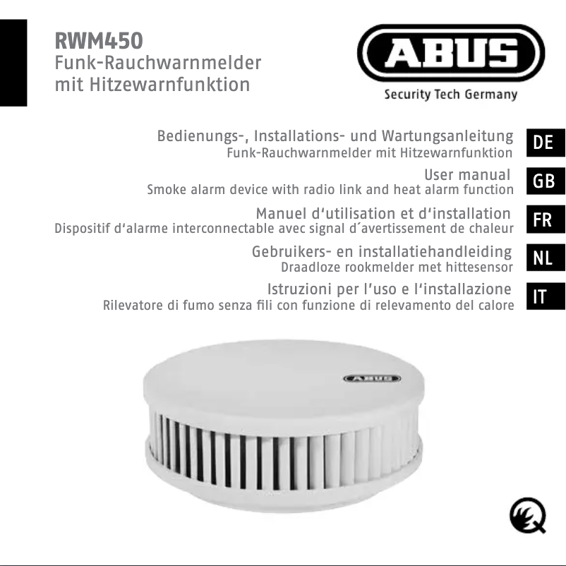 Page n°1 - Instructions / montage Abus RWM450