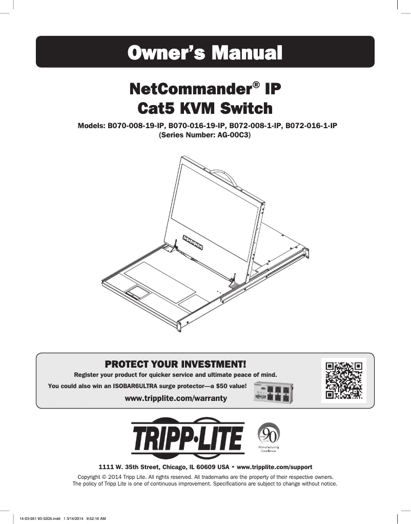 Page n°1 - Manuel utilisateur Tripp Lite NetCommander B072-008-1-IP