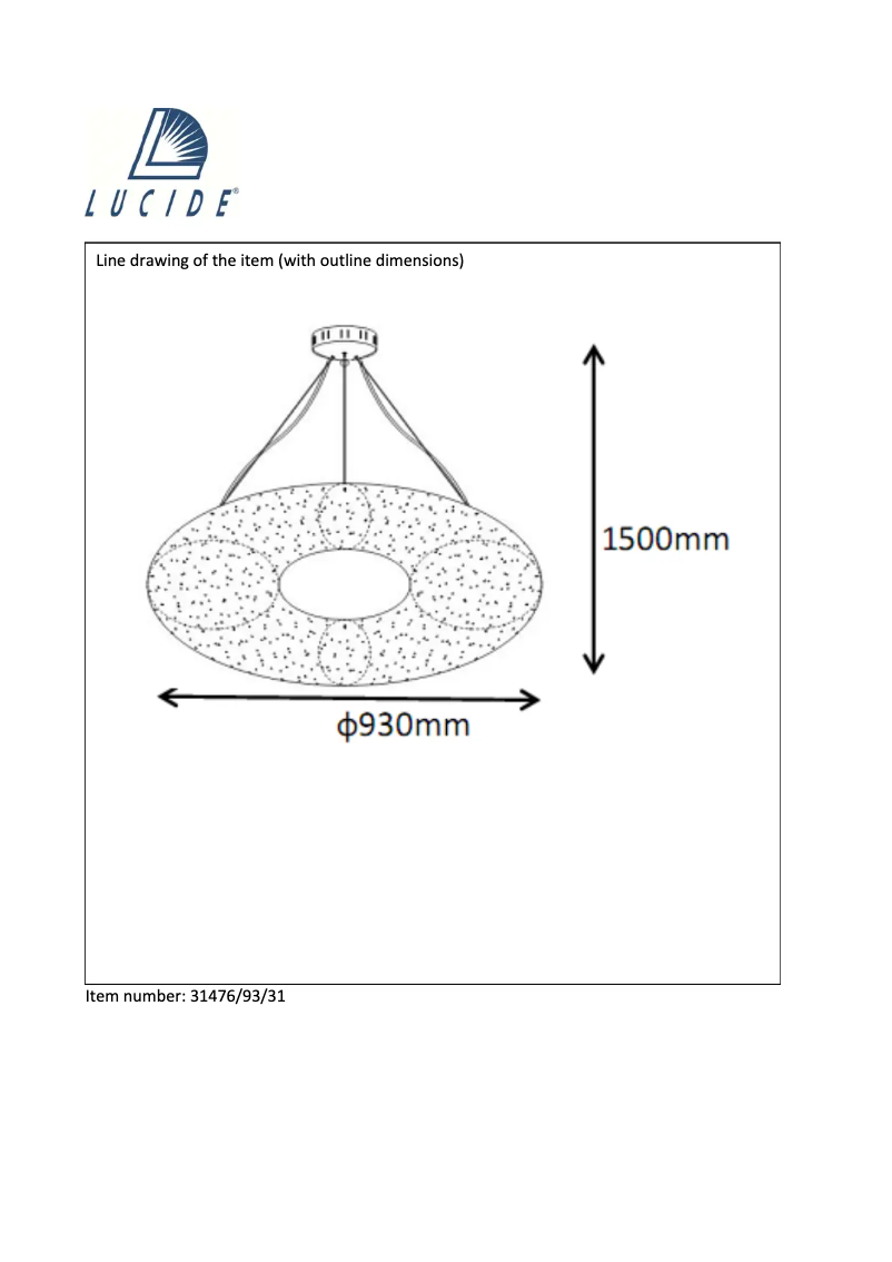 Page 1 de la notice Manuel utilisateur Lucide Galileo 31476/93/31