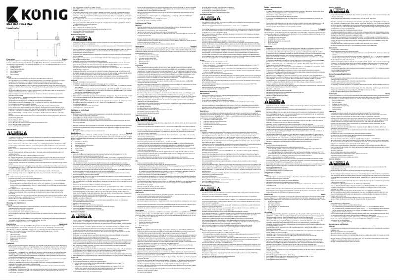 Image de la première page du manuel de l'appareil KN-LMA3