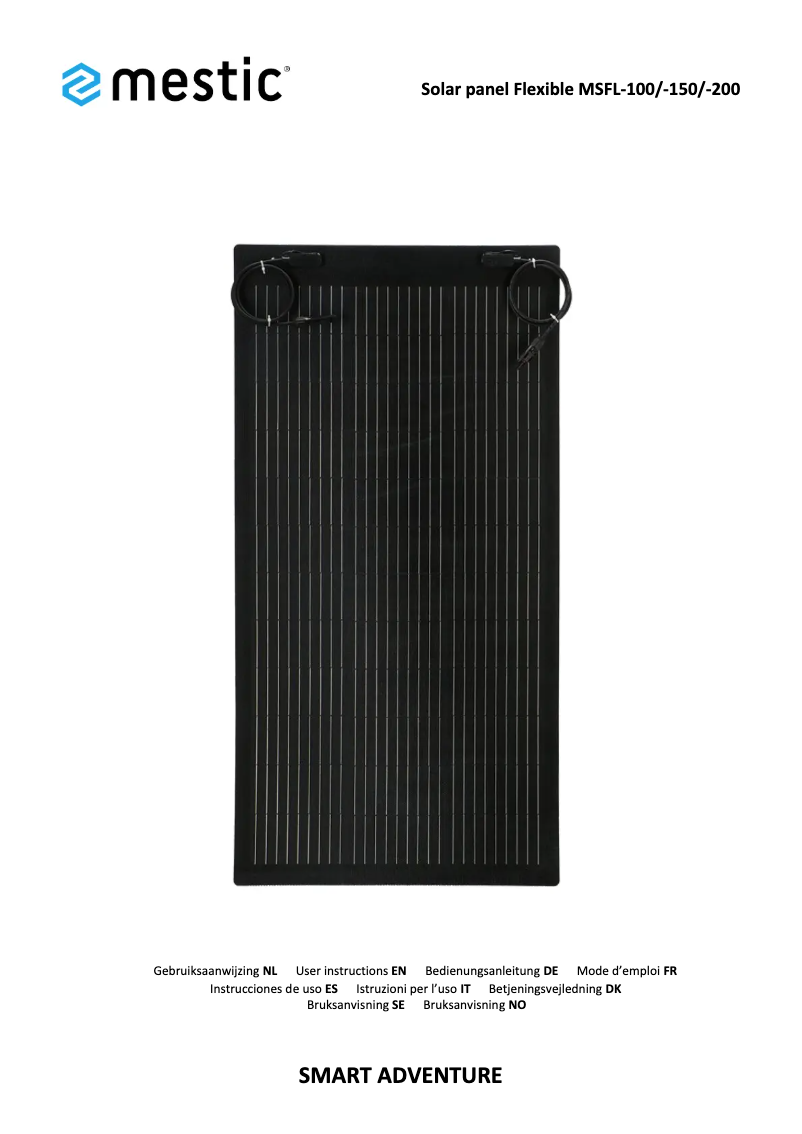 Page n°1 - Manuel utilisateur Mestic MSFL-100