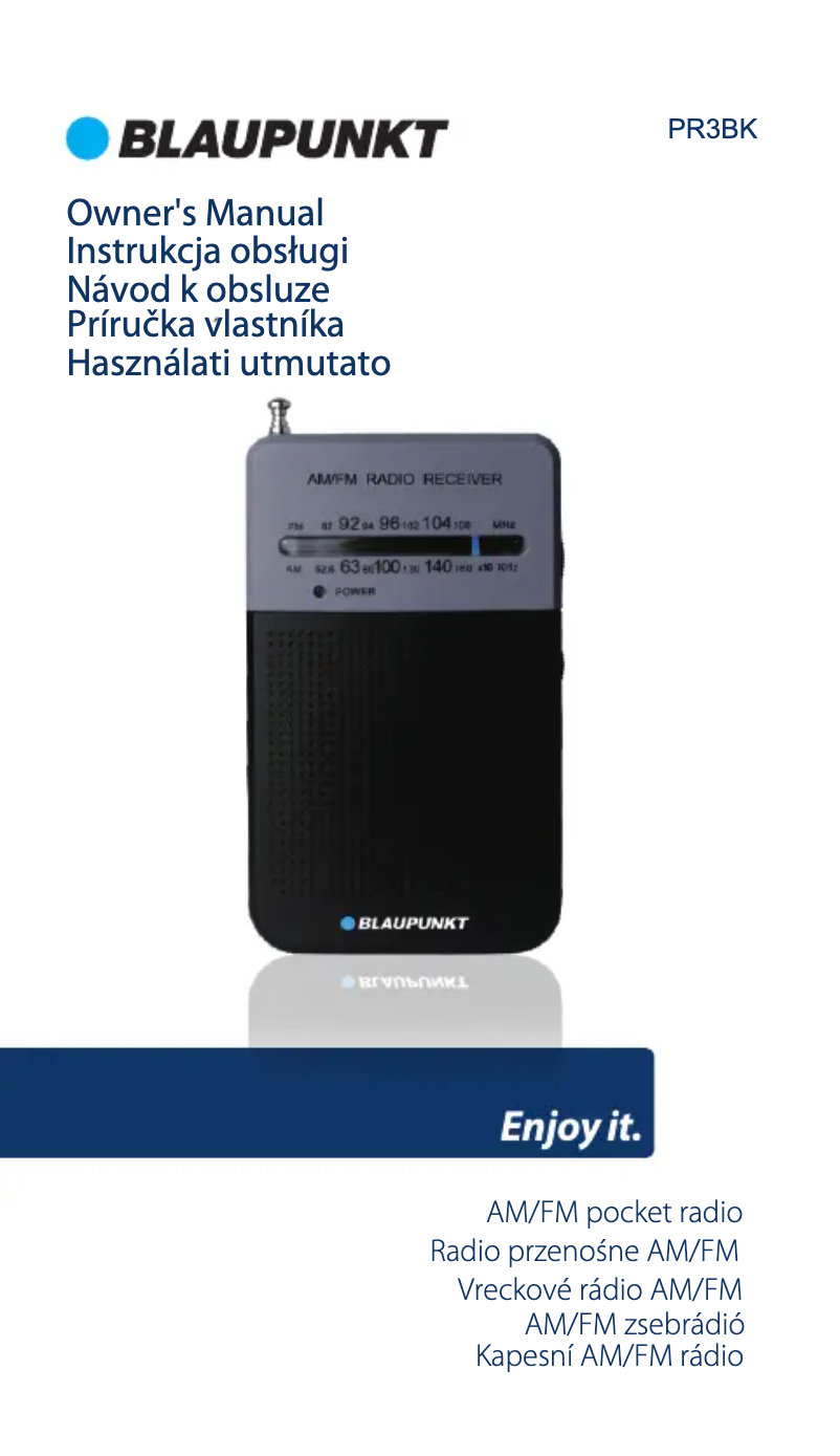 Image de la première page du manuel de l'appareil PR3BK