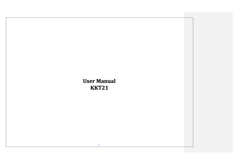 Image de la première page du manuel de l'appareil KKT 21