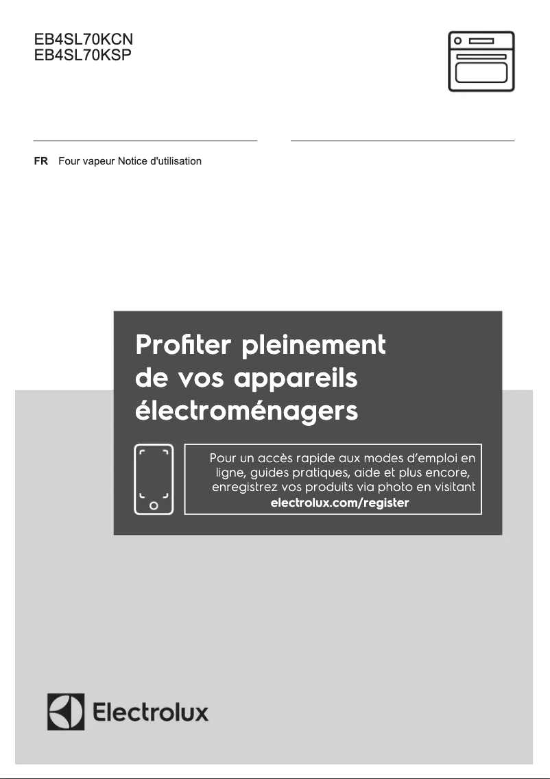 Page n°1 - Manuel utilisateur Electrolux EB4SL70KSP