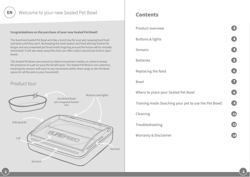 Page 1 de la notice Manuel utilisateur Trixie SureFeed