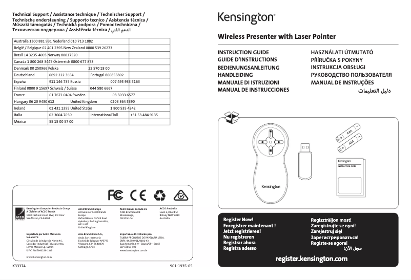 First page image of the manual for Wireless Presenter with Laser Pointer
