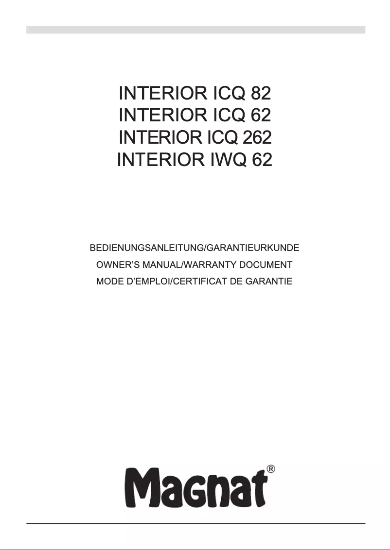 Page n°1 - Manuel utilisateur Magnat Interior ICQ 62