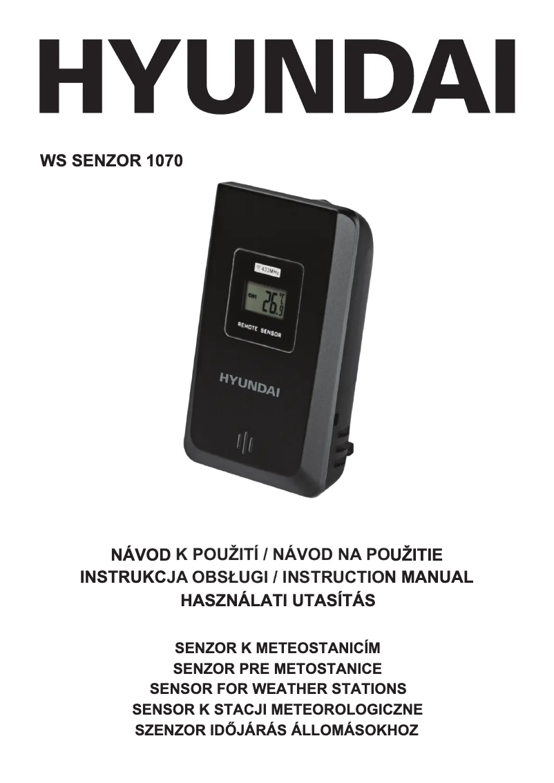 Page 1 de la notice Manuel utilisateur Hyundai WS SENZOR 1070