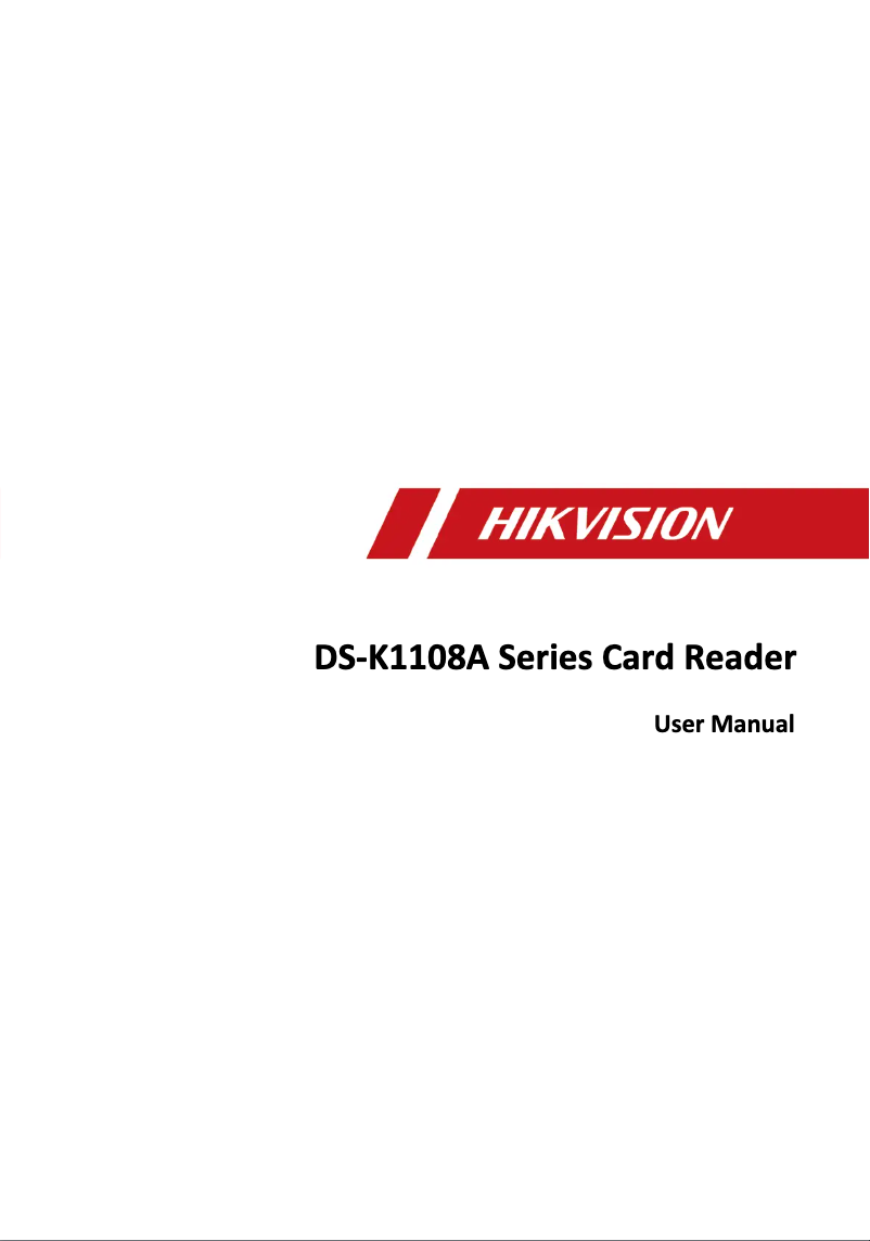 Página 1 del manual Manual de usuario Hikvision DS-K1108AM