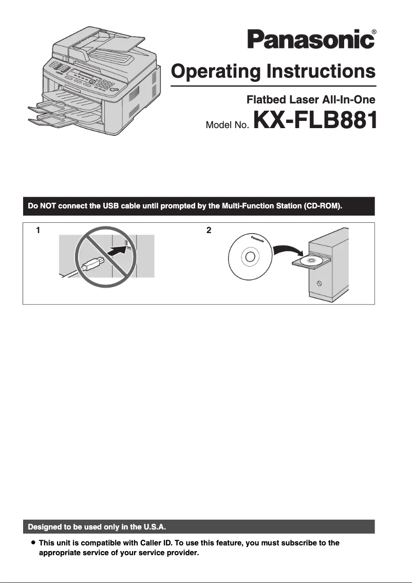 Page 1 de la notice Manuel utilisateur Panasonic KX-FLB881