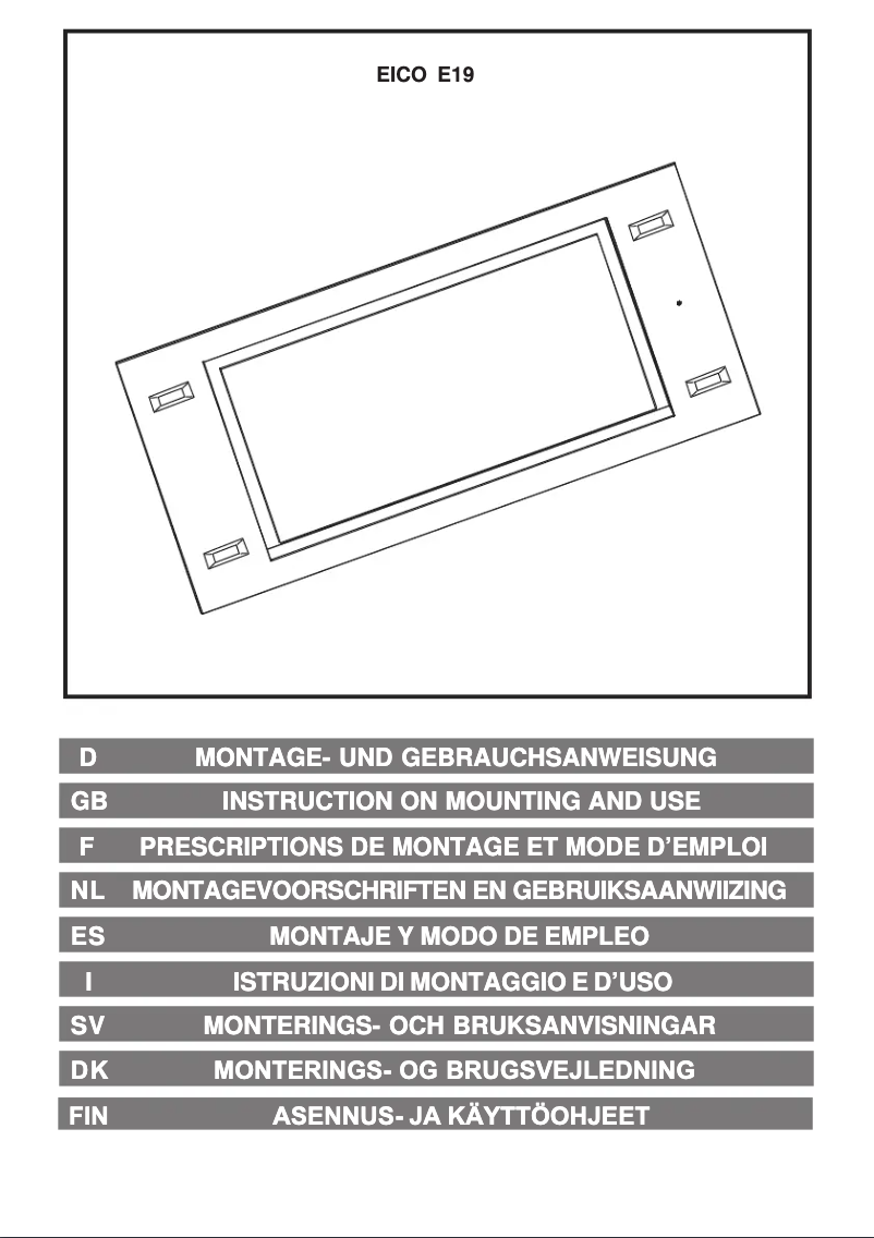 Page 1 de la notice Manuel utilisateur Eico E19 100 X
