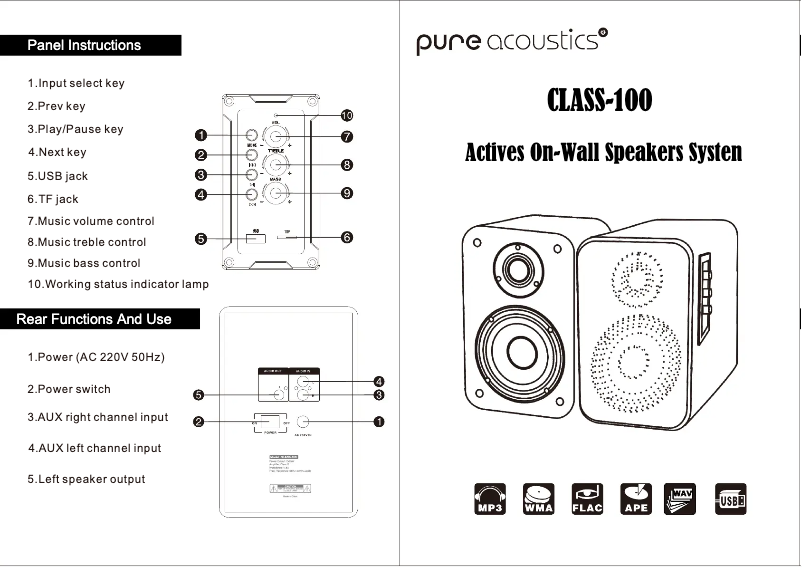 Página 1 del manual Manual de usuario Pure Acoustics Class-100