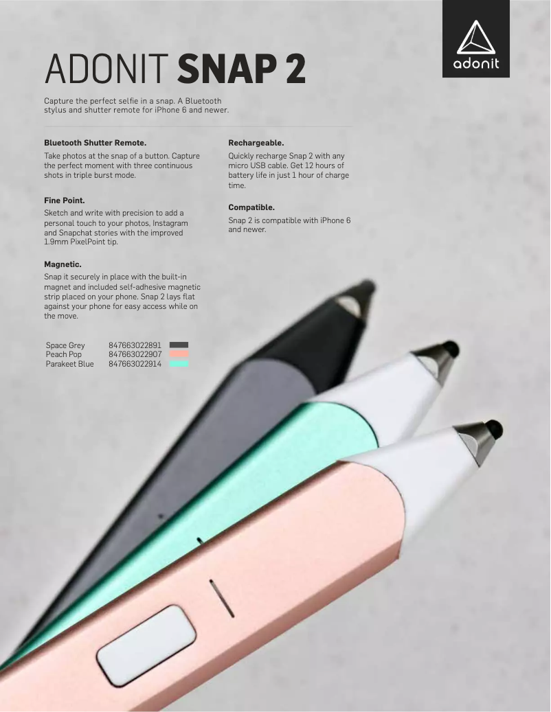 Image de la première page du manuel de l'appareil Snap 2