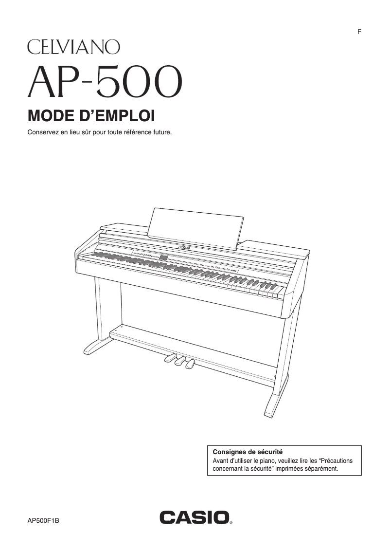 Page 1 de la notice Manuel utilisateur Casio Celviano AP-500
