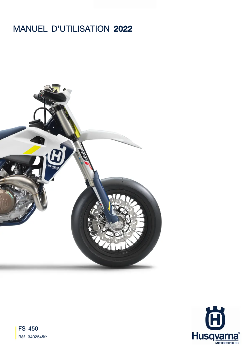 Page 1 de la notice Manuel utilisateur Husqvarna FS 450 (2022)