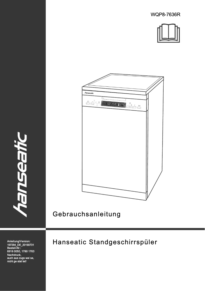 Page 1 de la notice Manuel utilisateur Hanseatic WQP8-7636R