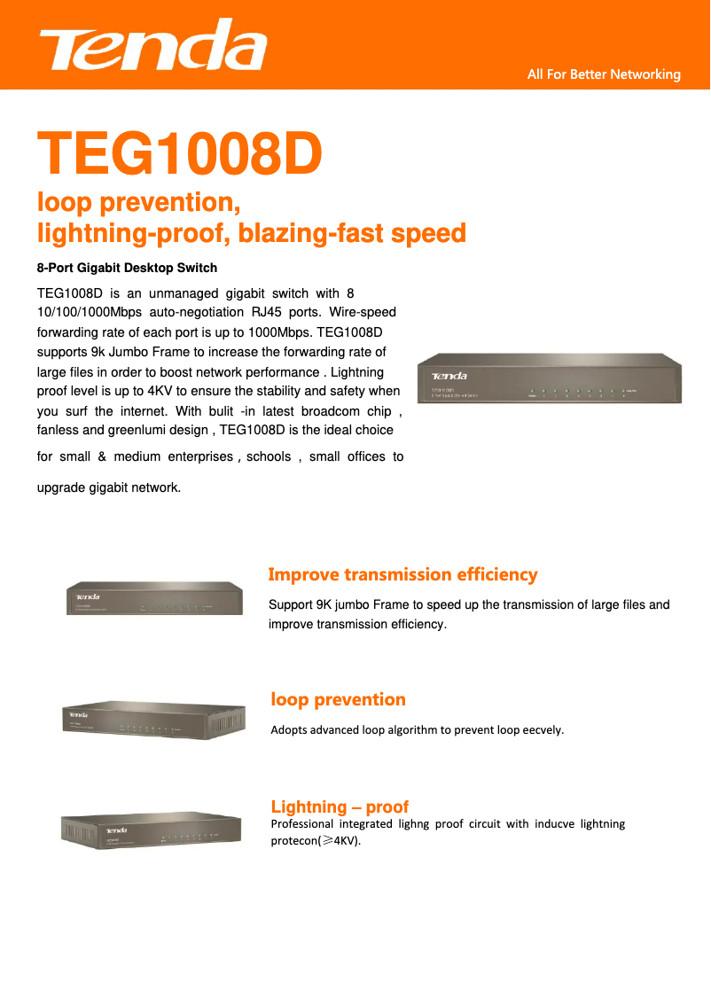 Image de la première page du manuel de l'appareil TEG1008D