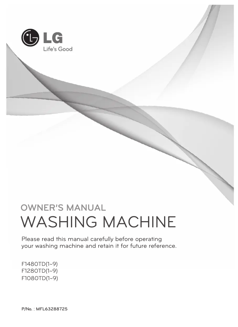 Page 1 de la notice Manuel utilisateur LG F1280TD6