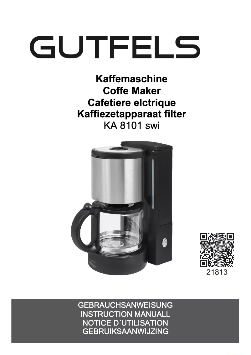 Page 1 de la notice Manuel utilisateur GUTFELS KA 8101 SWI