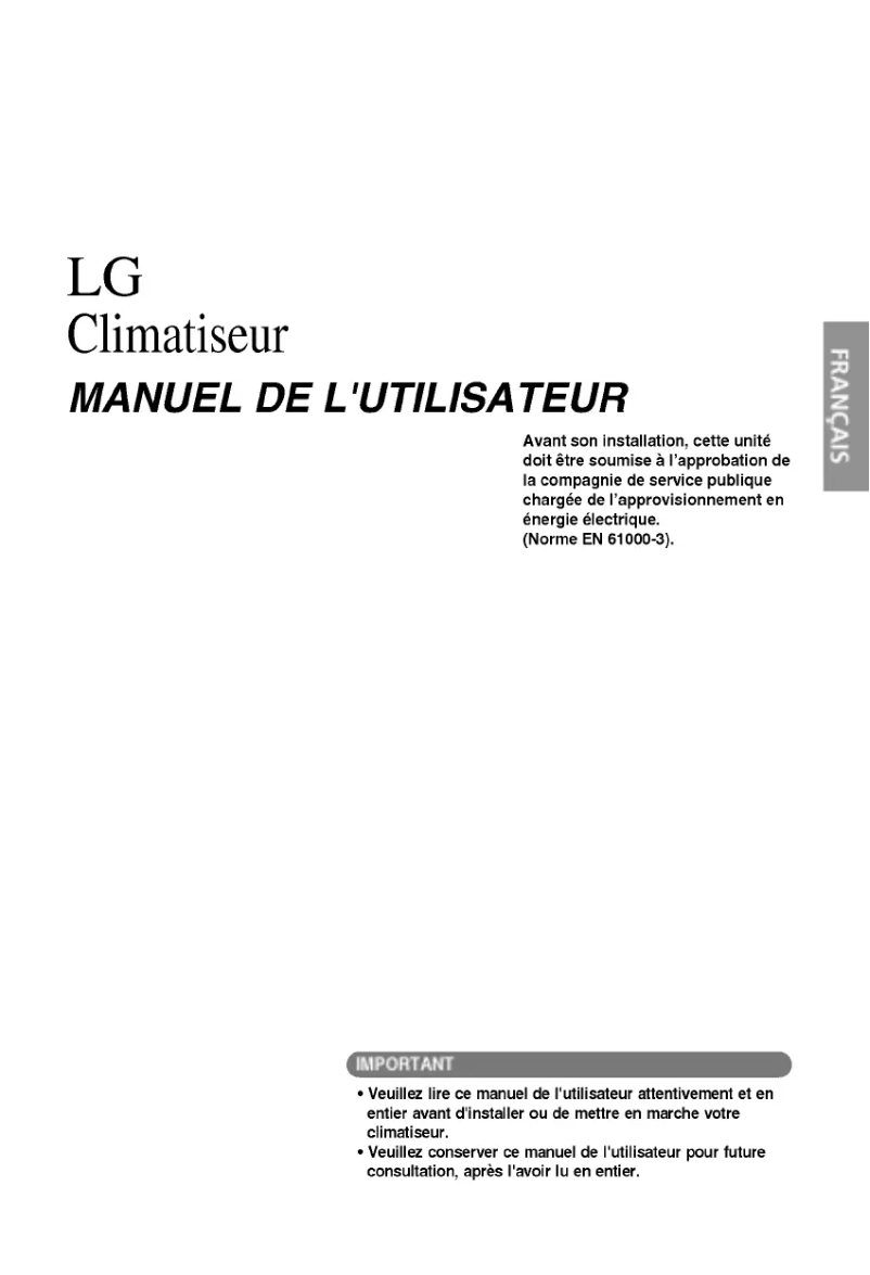 Page 1 de la notice Manuel utilisateur LG LS-H0966KA2