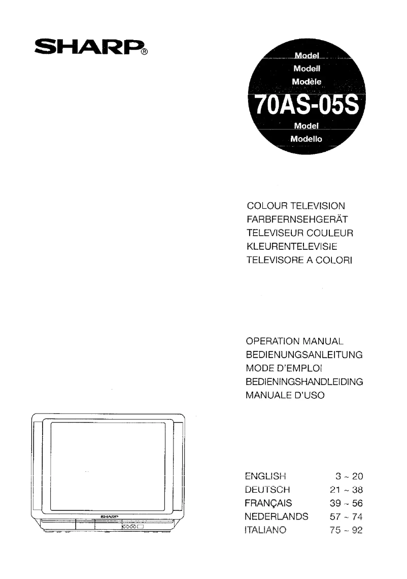Página 1 del manual Manual de usuario Sharp 70AS05S