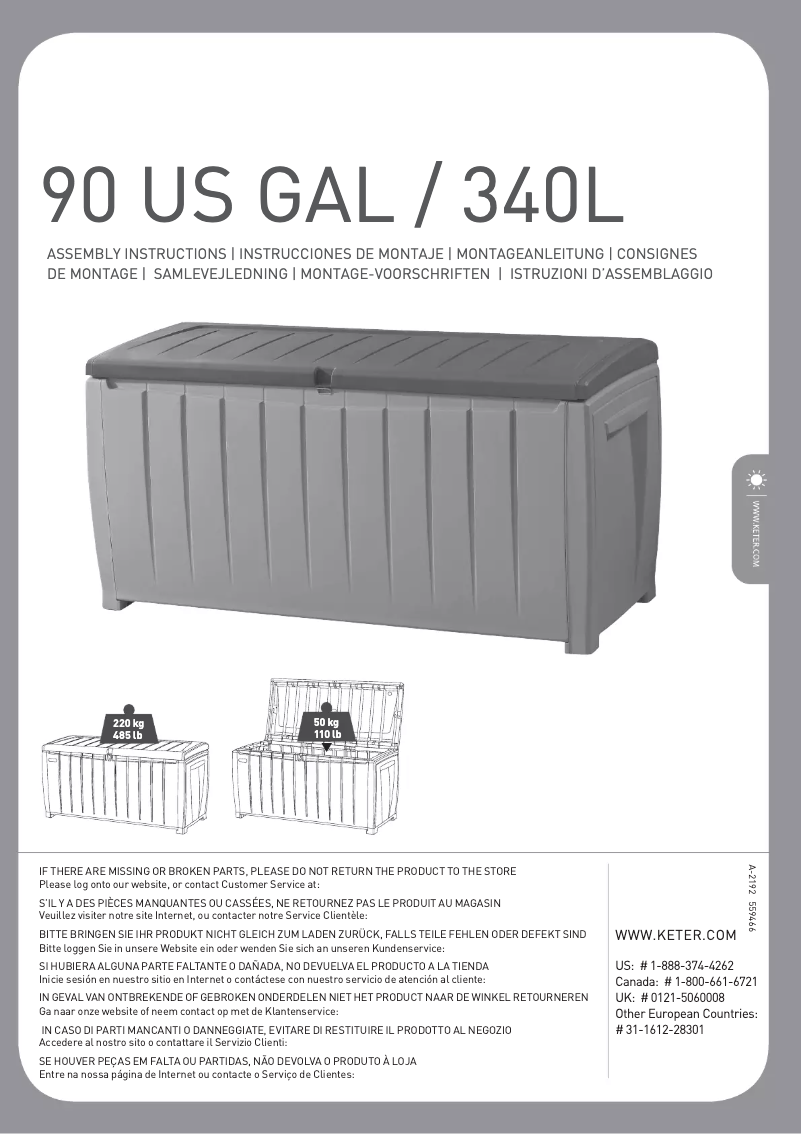 Page 1 de la notice Manuel utilisateur Keter 17197948