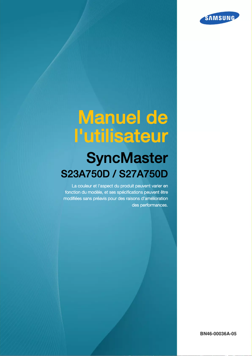 Image de la première page du manuel de l'appareil S23A750D