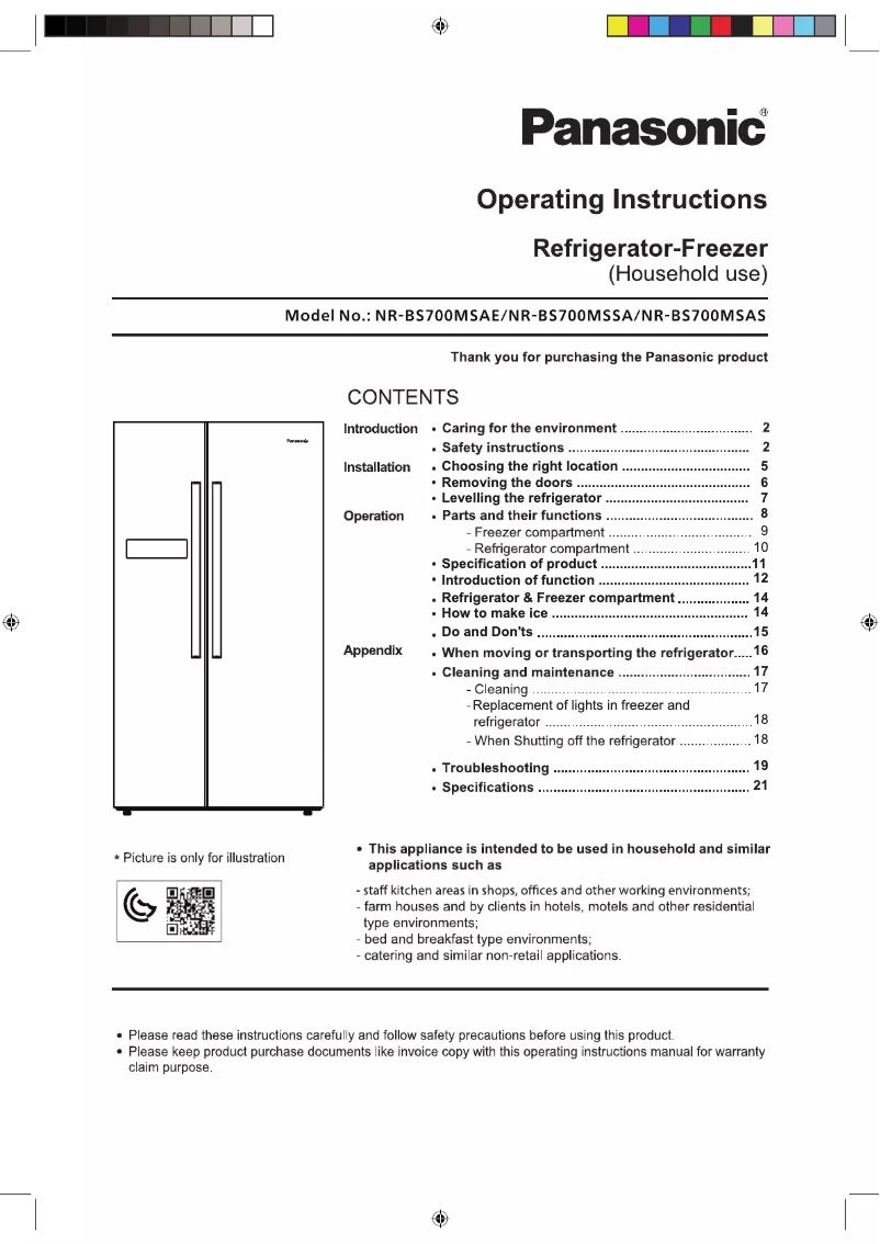 Image de la première page du manuel de l'appareil NR-BS700
