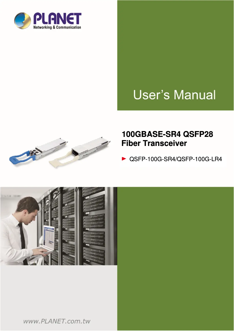 Image de la première page du manuel de l'appareil QSFP-100G-SR4