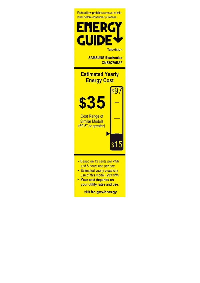 Page n°1 - Label énergétique Samsung QN82Q70RAFXZA