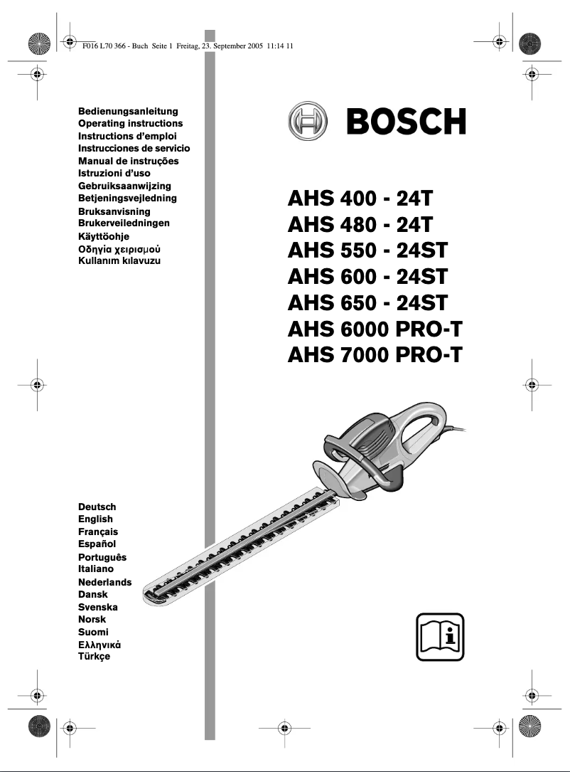 Image de la première page du manuel de l'appareil AHS 480-24 T