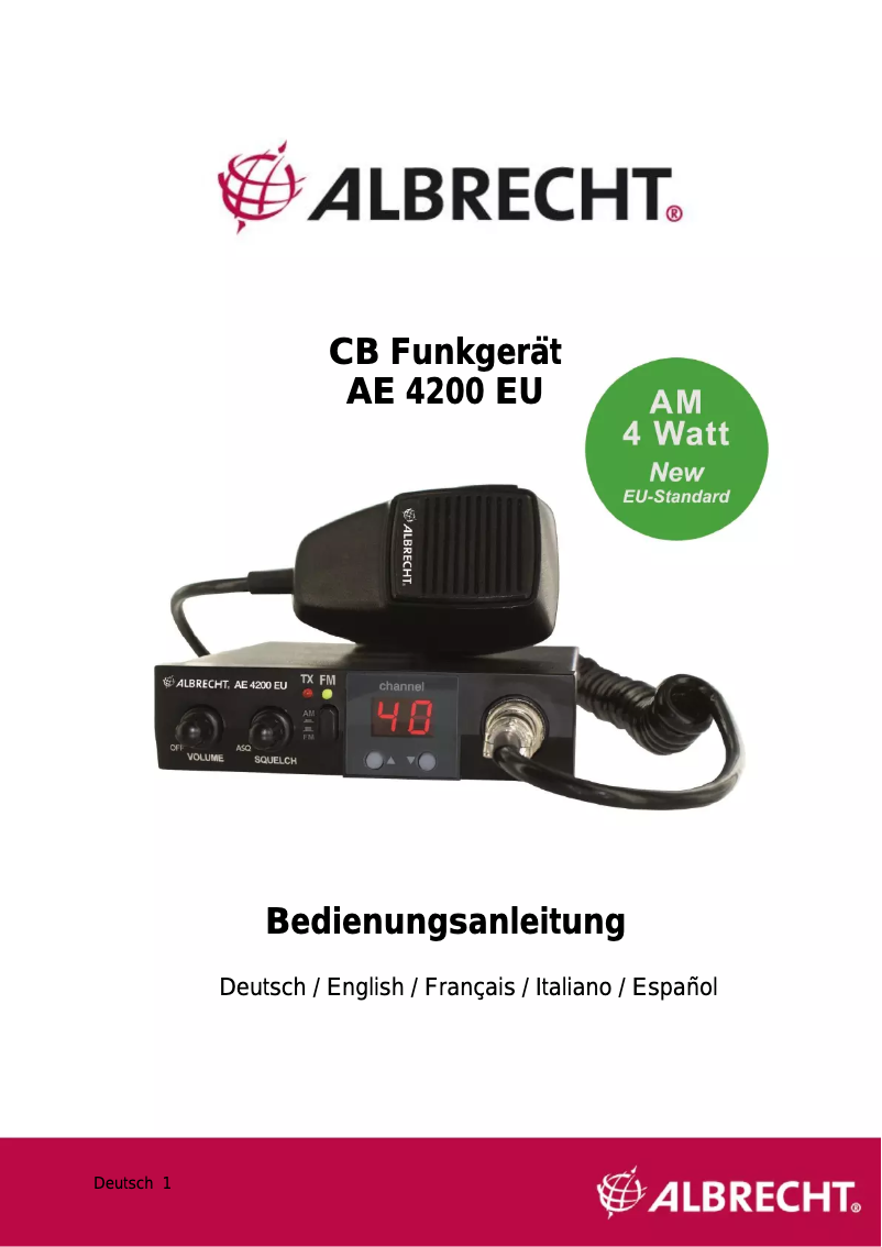 Página 1 del manual Manual de usuario Albrecht AE 4200 EU