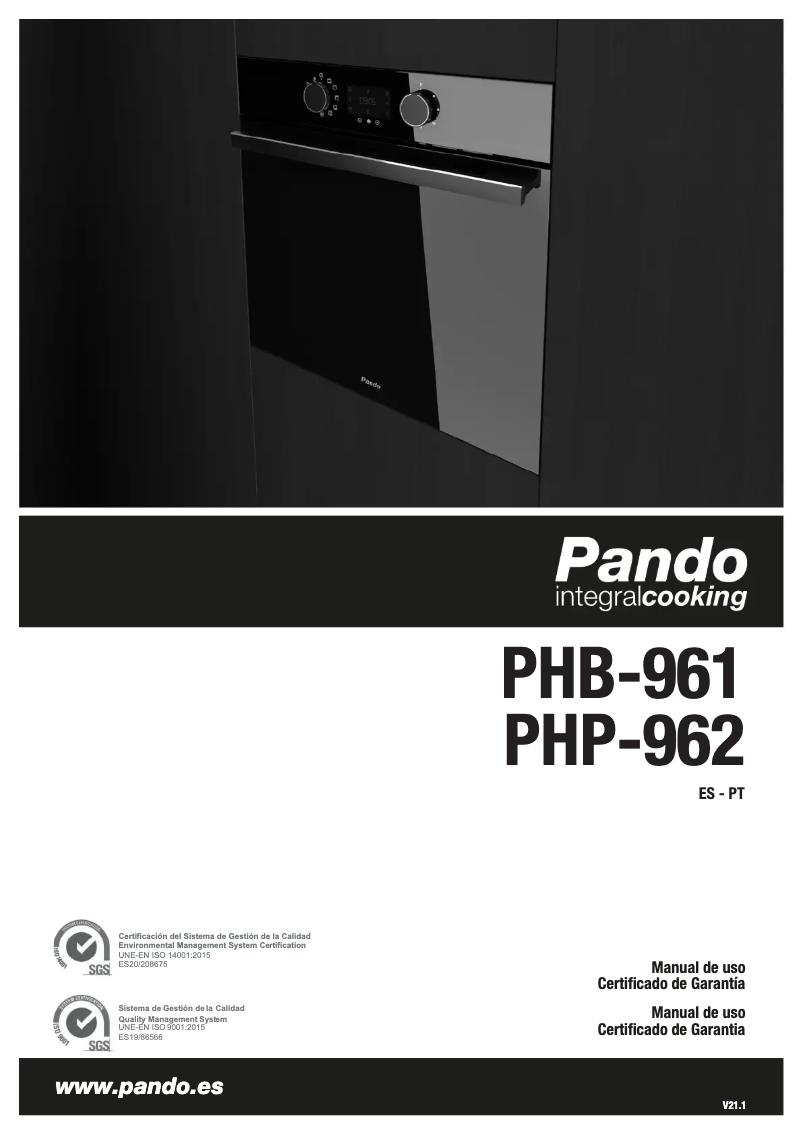 Page 1 de la notice Manuel utilisateur Pando PHB-961