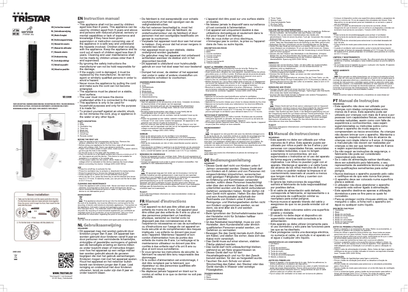 Page 1 de la notice Manuel utilisateur TriStar VE-5999