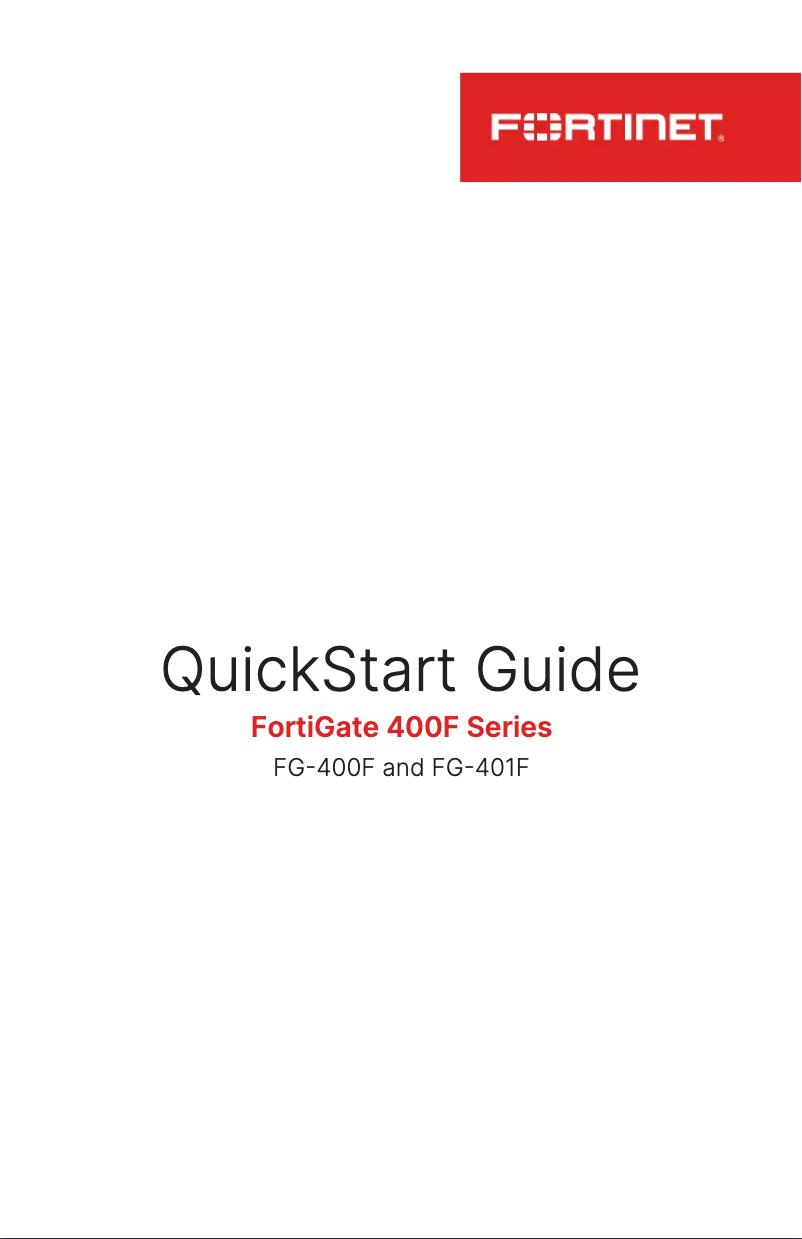 Page 1 de la notice Manuel utilisateur Fortinet FortiGate 400F