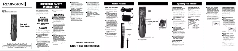 Page 1 de la notice Manuel utilisateur Remington MB-200