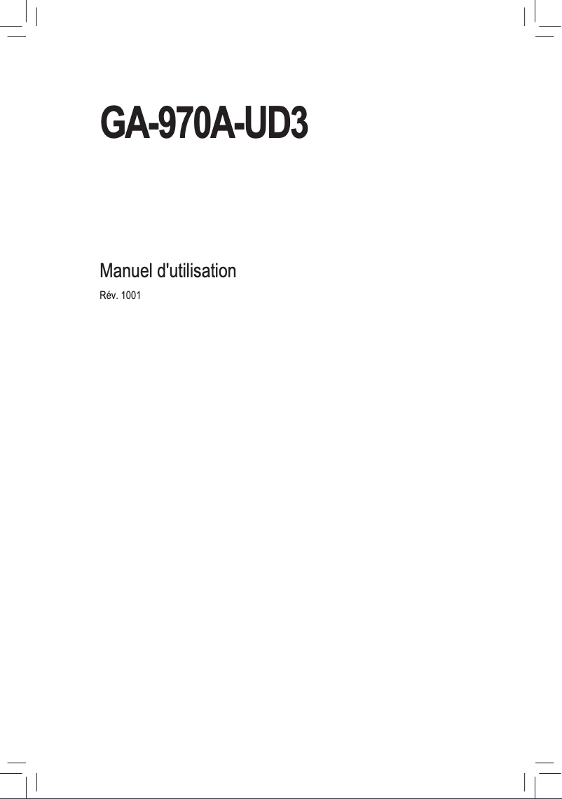 Image de la première page du manuel de l'appareil GA-970A-UD3